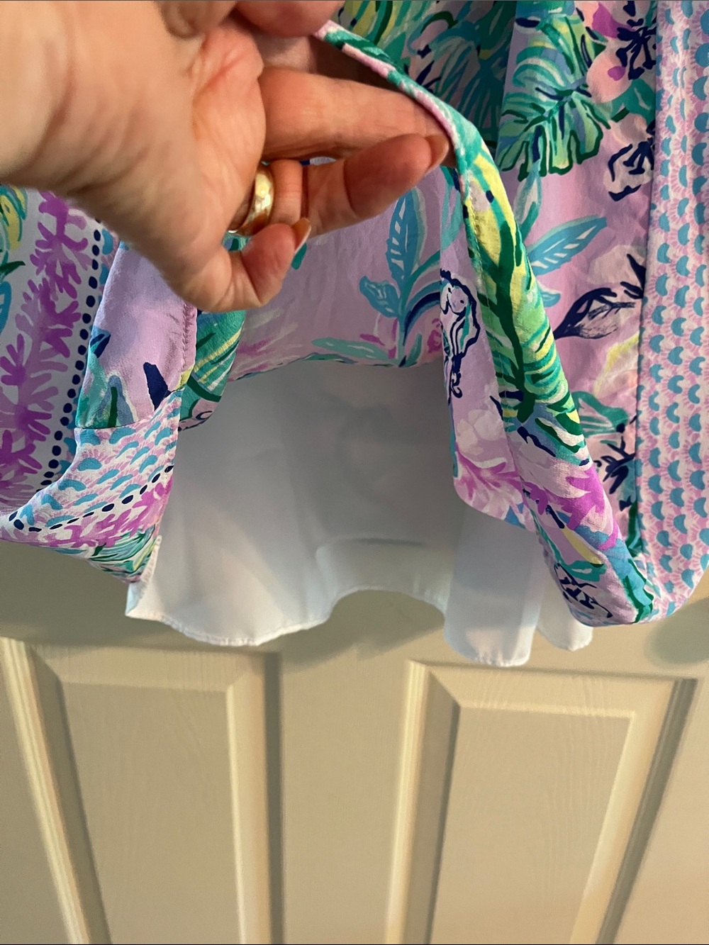 Lilly Pulitzer Pink and Gold Lined Short Dress - Picture 3 of 6